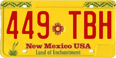 NM license plate 449TBH