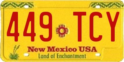 NM license plate 449TCY