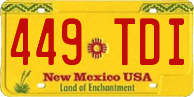 NM license plate 449TDI