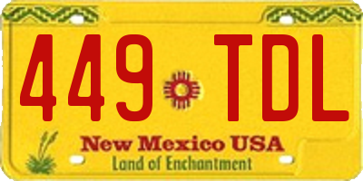 NM license plate 449TDL
