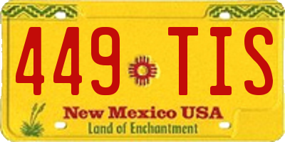 NM license plate 449TIS
