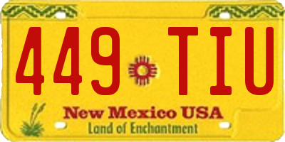 NM license plate 449TIU