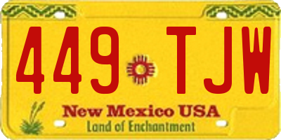 NM license plate 449TJW
