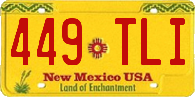 NM license plate 449TLI