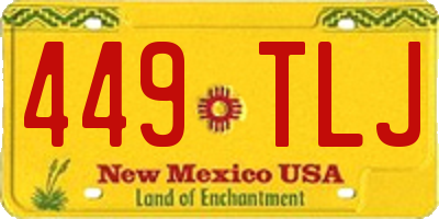 NM license plate 449TLJ