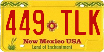 NM license plate 449TLK