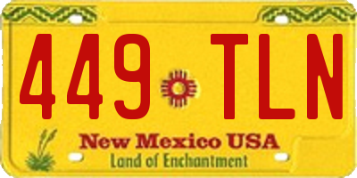 NM license plate 449TLN