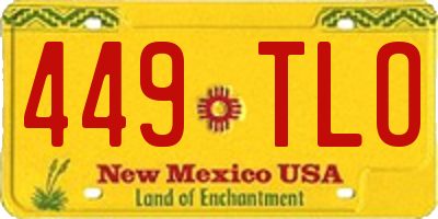 NM license plate 449TLO