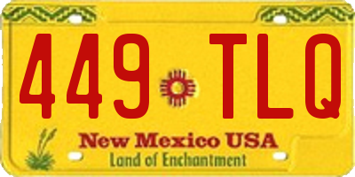 NM license plate 449TLQ