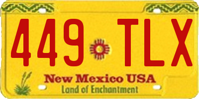 NM license plate 449TLX