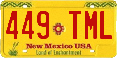 NM license plate 449TML