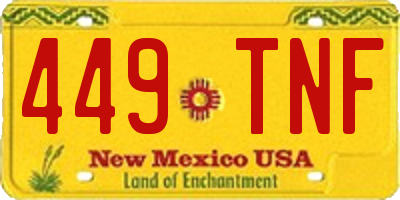 NM license plate 449TNF