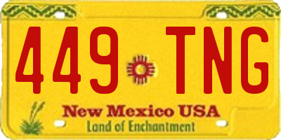 NM license plate 449TNG