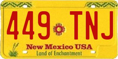 NM license plate 449TNJ