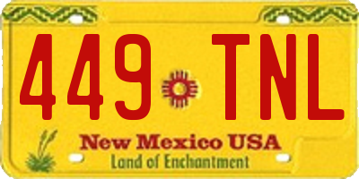 NM license plate 449TNL