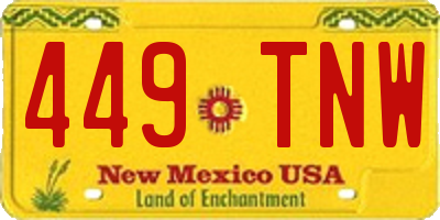 NM license plate 449TNW