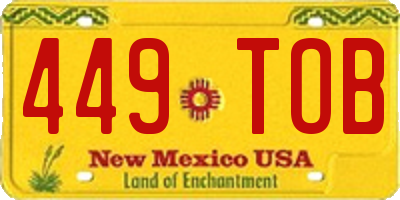 NM license plate 449TOB