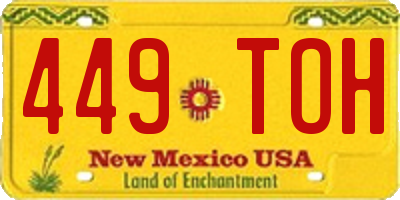 NM license plate 449TOH