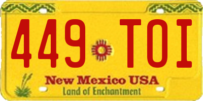 NM license plate 449TOI