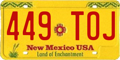 NM license plate 449TOJ