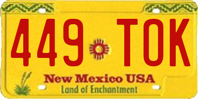 NM license plate 449TOK