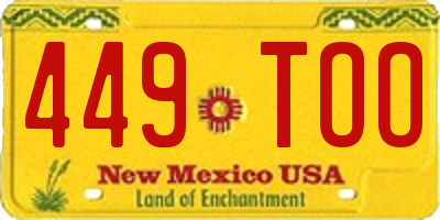 NM license plate 449TOO