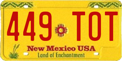 NM license plate 449TOT