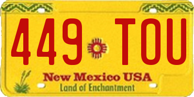 NM license plate 449TOU
