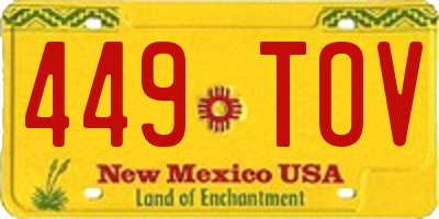 NM license plate 449TOV