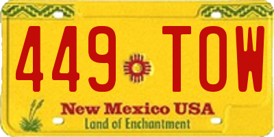 NM license plate 449TOW