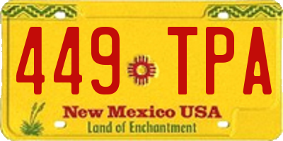 NM license plate 449TPA