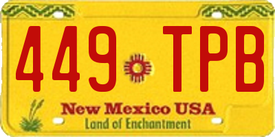 NM license plate 449TPB