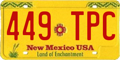 NM license plate 449TPC