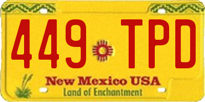 NM license plate 449TPD