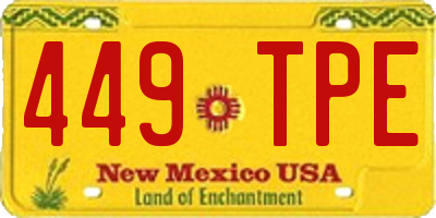 NM license plate 449TPE