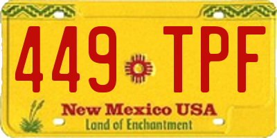 NM license plate 449TPF