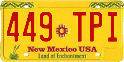 NM license plate 449TPI