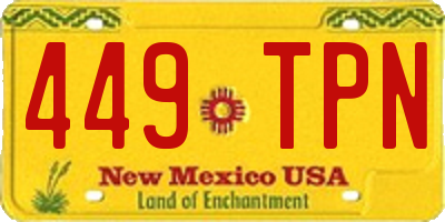 NM license plate 449TPN