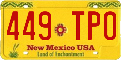 NM license plate 449TPO