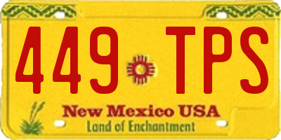 NM license plate 449TPS