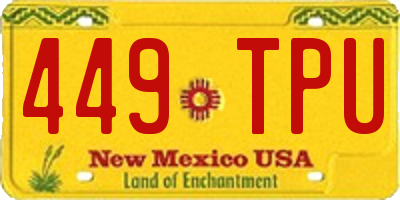 NM license plate 449TPU