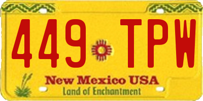 NM license plate 449TPW