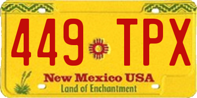 NM license plate 449TPX