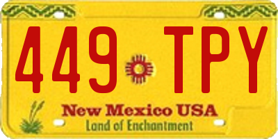 NM license plate 449TPY