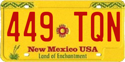 NM license plate 449TQN
