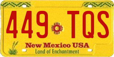 NM license plate 449TQS