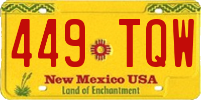 NM license plate 449TQW