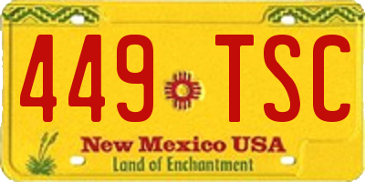 NM license plate 449TSC