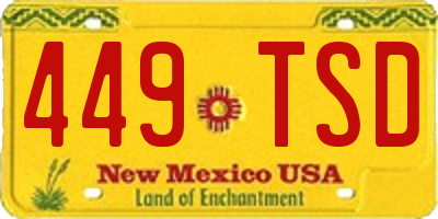 NM license plate 449TSD