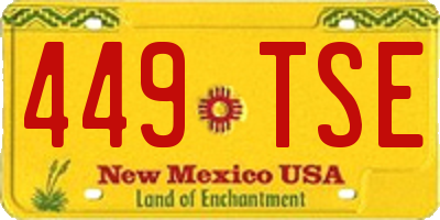 NM license plate 449TSE